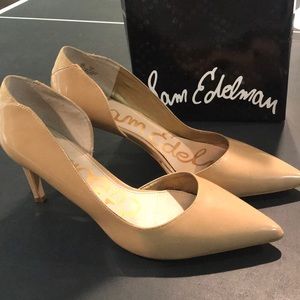 Sam Edelman onyx point heels, almond patent Size 8